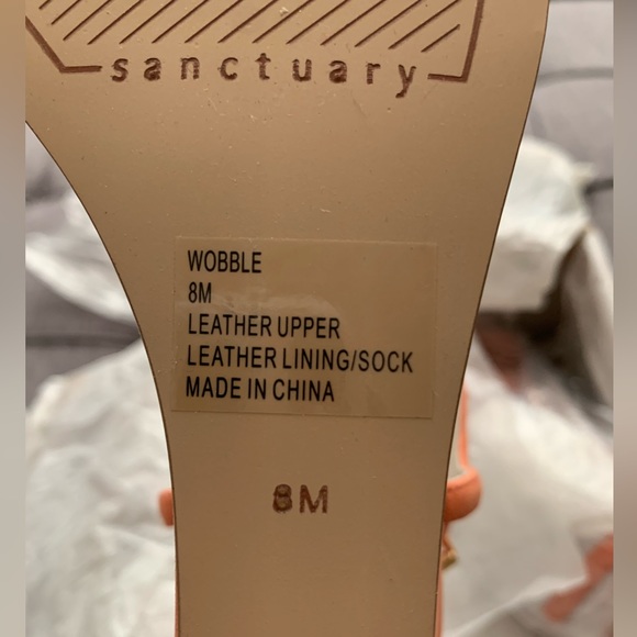 Sanctuary beautiful coral wedge heels 2” hight gently use size 8M - Picture 8 of 9